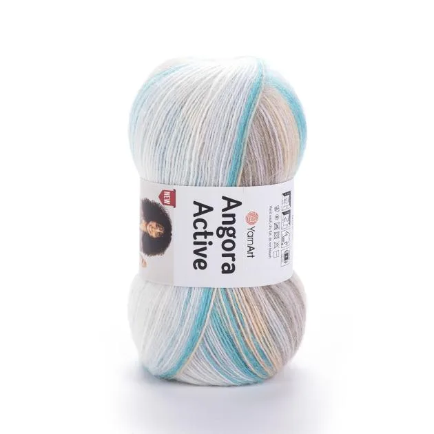 YarnArt Angora Active Wolle 100g – soft yarn made of 20% wool, 80% acrylic for knitting and crochet projects