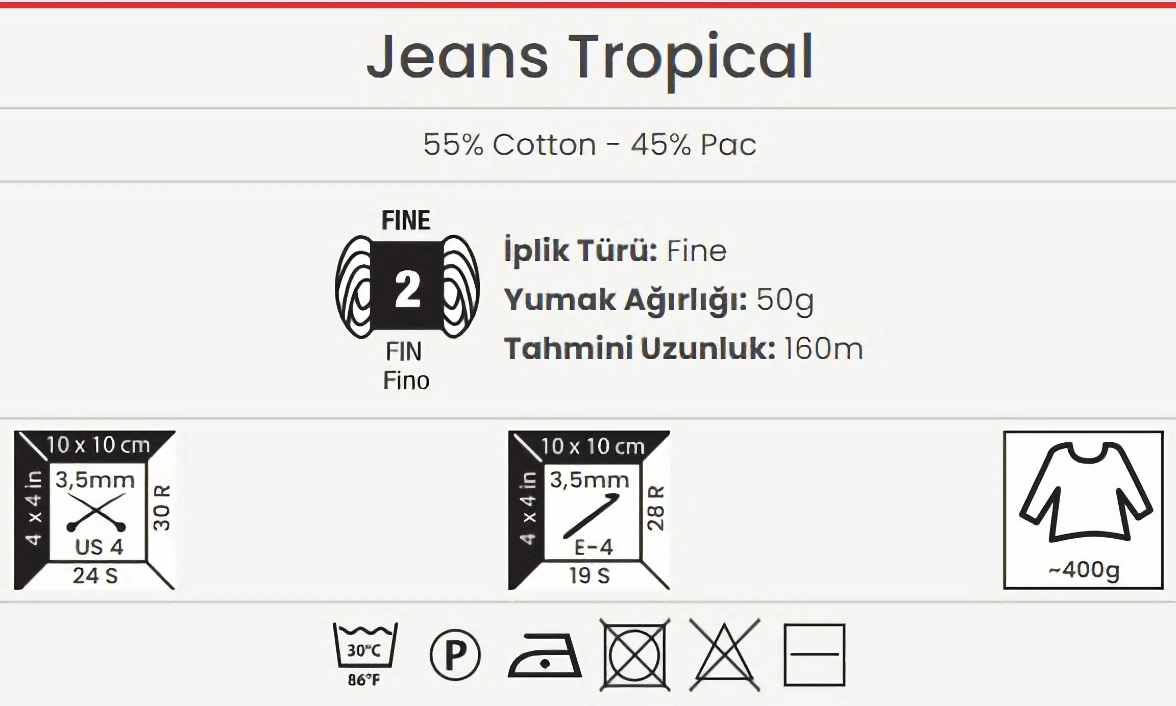 Yarnart Jeans Tropical - Obrázok 2