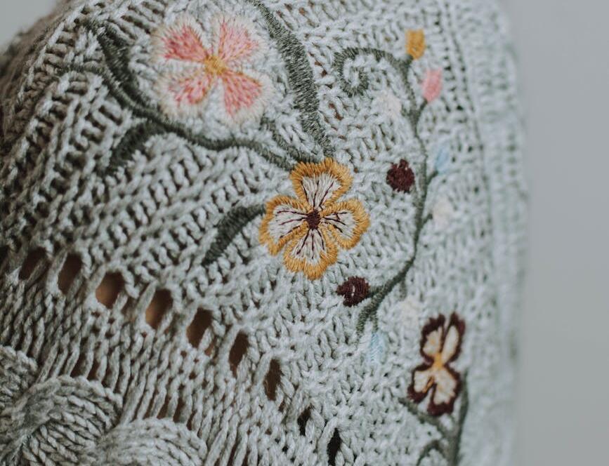 White And Pink Floral Textile