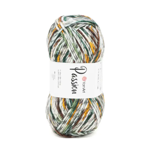 YarnArt Passion Wolle 100g – weiches Garn aus 20% Wolle, 80% Polyacryl für Strick- und Häkelprojekte