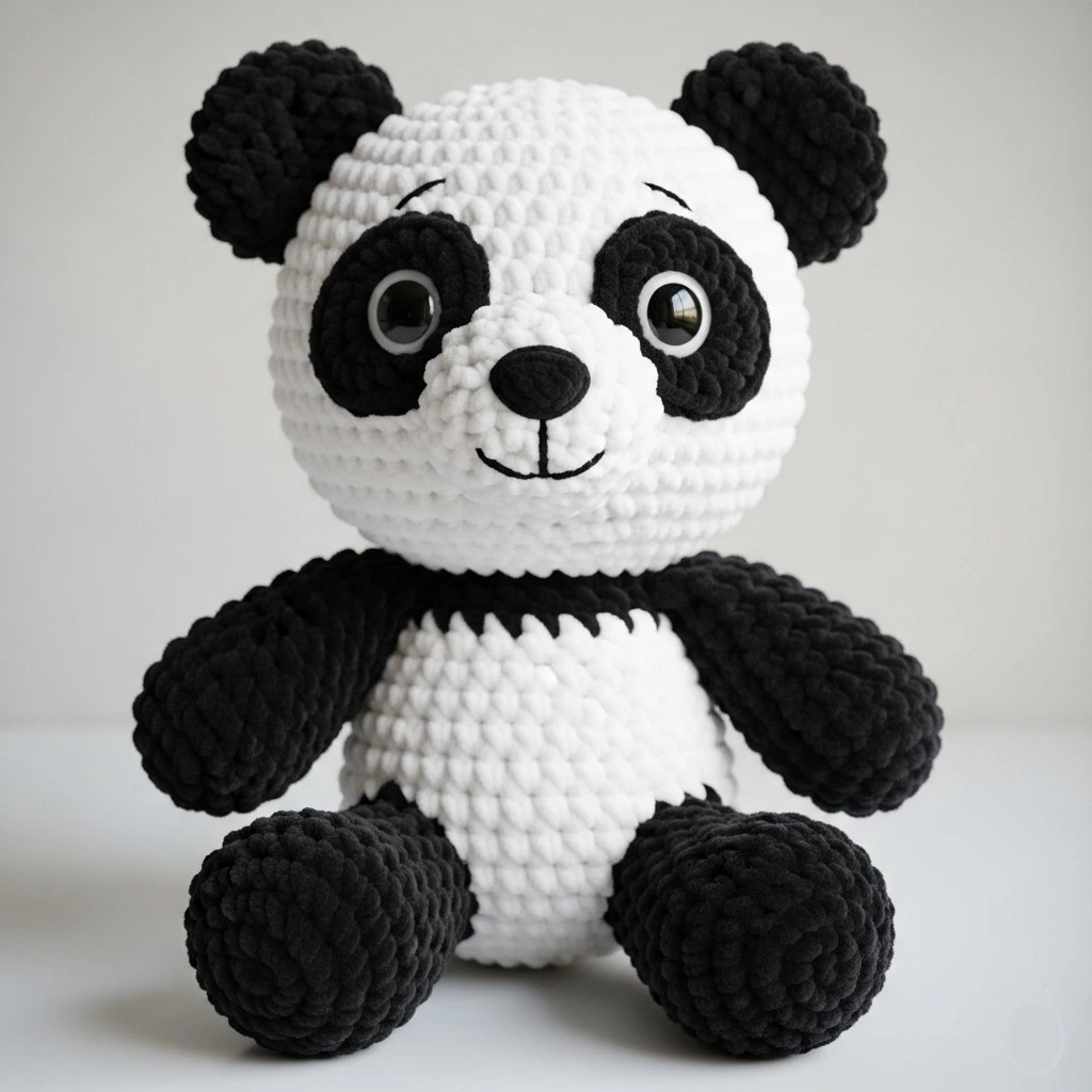 Häkelanleitung: Flauschiger Amigurumi Panda - Haekelanleitung Flauschiger Amigurumi Panda 2