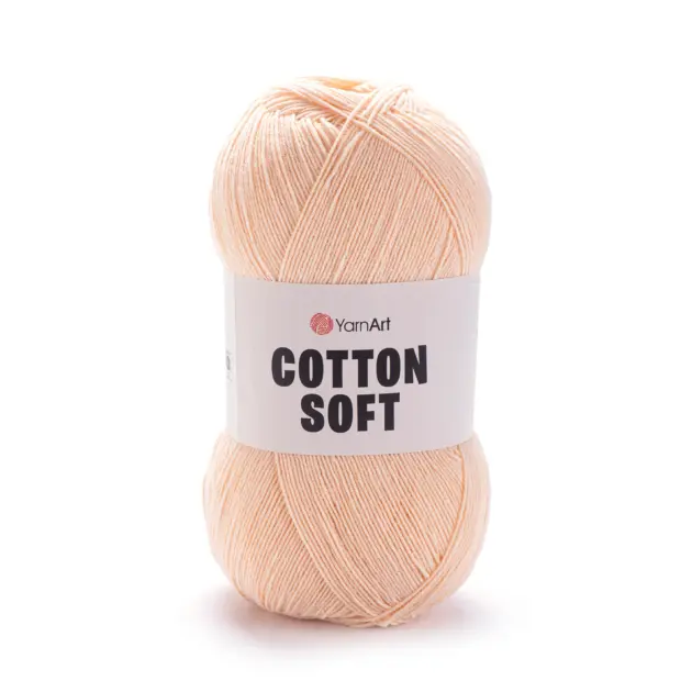 YarnArt Cotton Soft Wolle 100g – leichtes Garn aus 55% Baumwolle und 45% Polyacryl für feine Strick- und Häkelprojekte